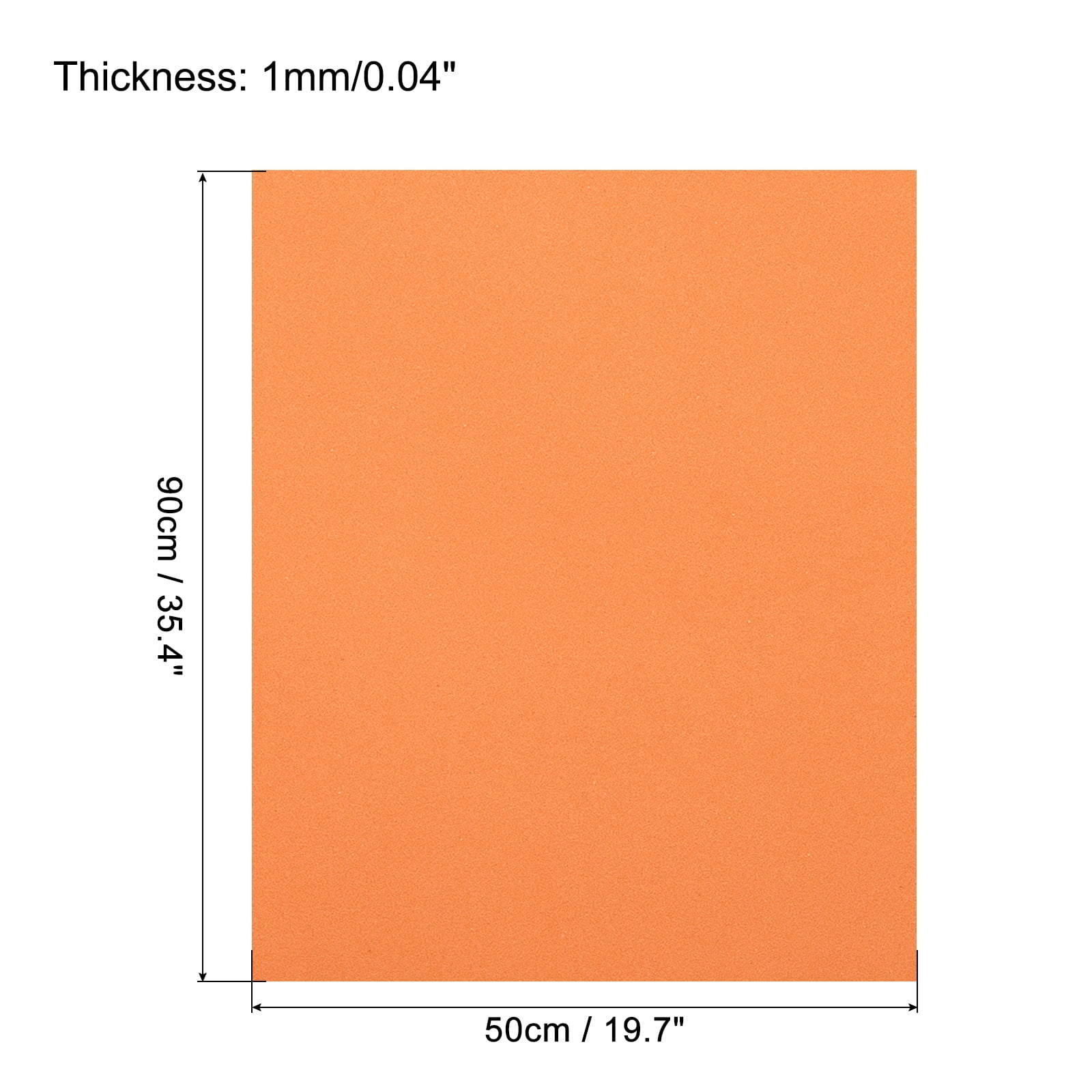 EVA Foam Sheets Orange 19.7 Inch x 35.4 Inch 1mm Thick Crafts Foam Pack of 5