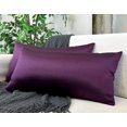 thumbnail image 4 of Aiking Home 12x24 Inches Faux Silk Rectangular Throw Pillow Cover, Zipper Closure, Eggplant (Set of 2), 4 of 7