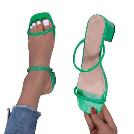 

new home gifts for home Sandals Shoes Womens Fashion Up Breathable High Heels Casual Lace Women s Sandals PU Green