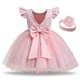 thumbnail image 1 of Vestido de niña pequeña con lazo grande, vestido de bautismo para niñas, primer año, fiesta de cumpleaños, vestido de boda, ropa de bebé, tutú, vestido esponjoso Tan Jianjun unisex, 1 of 2
