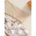 thumbnail image 6 of Musuos Newborn Girl Halloween Outfit, 0-18Months Long Sleeve Crew Neck Ghost Flower Print Romper Dress with Hairband, 6 of 10