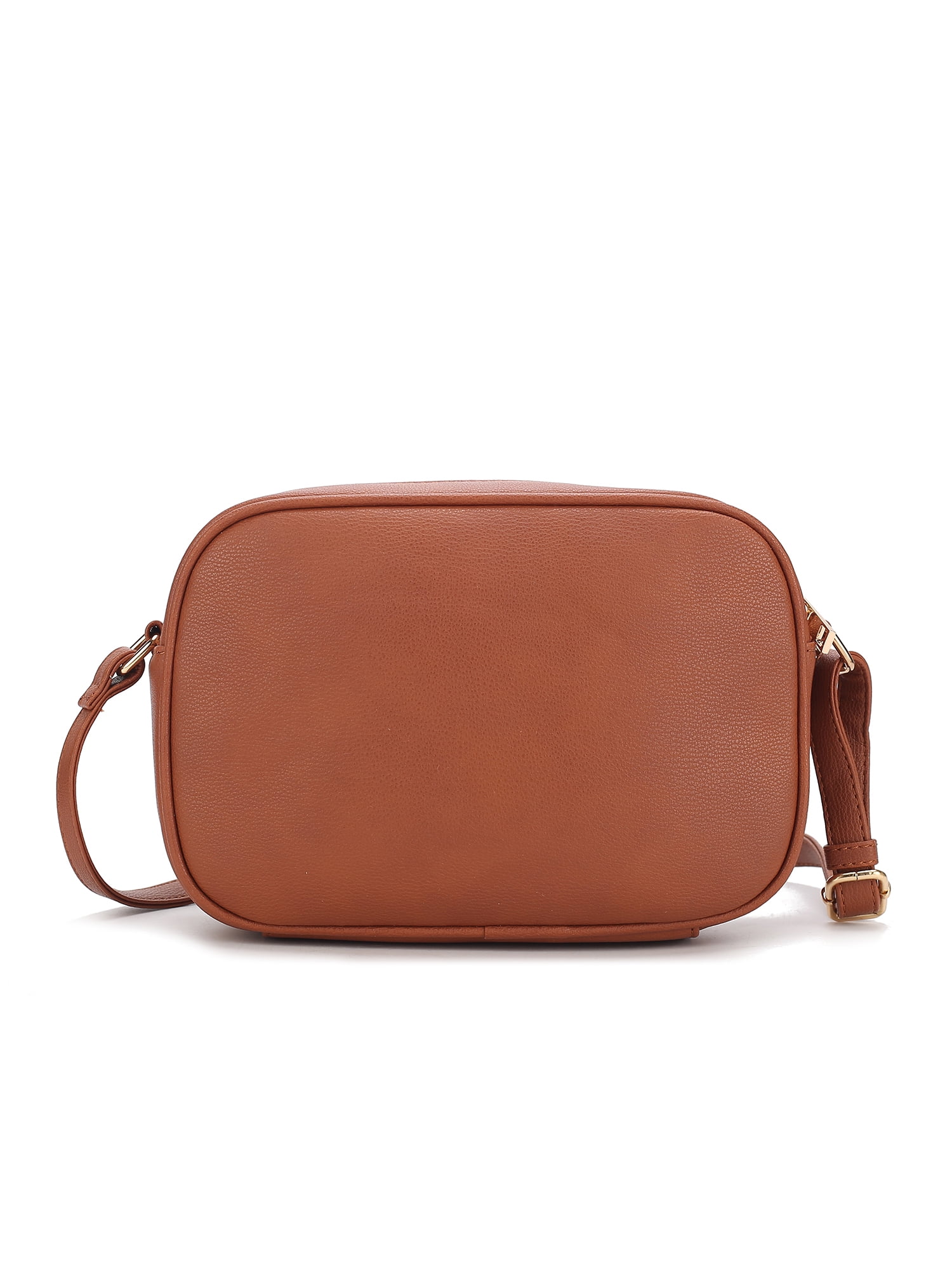 MKF Collection Michaela Vegan Leather Women's Shoulder Bag, Chic Modern Crossbody Purse Handbag by Mia K - Brown