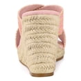 thumbnail image 4 of BLISSFUL STEP Outfit Women's Crisscross Strap Platform Slide Wedge Sandals Pink (Size 7), 4 of 8
