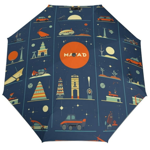 Cartoon Car Repel Umbrella Windproof Travel Umbrellas for Rain - Easy Auto Open Close, Durable & Compact Umbrella, Backpack