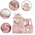 thumbnail image 4 of Esaierr Infant Baby Girls Fall Plush Vests Sleeveless Fleece Jacket Rabbit Ears Hoodie Waistcoat Warm Padded Winter Coat Outerwear for 6 Months-5 Years, 4 of 9