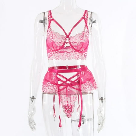 Generic Two-Tone Lace Flower Girl Summer Sexy Lingerie Sexy Three-Piece Set 23114