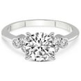 thumbnail image 4 of 4 Carat IGI Certified Round Shape Lab Grown Diamond Engagement Ring | 14K White Gold |Amore Side Stone Diamond Ring | FG-VS1-VS2 Quality Friendly Diamonds, 4 of 5