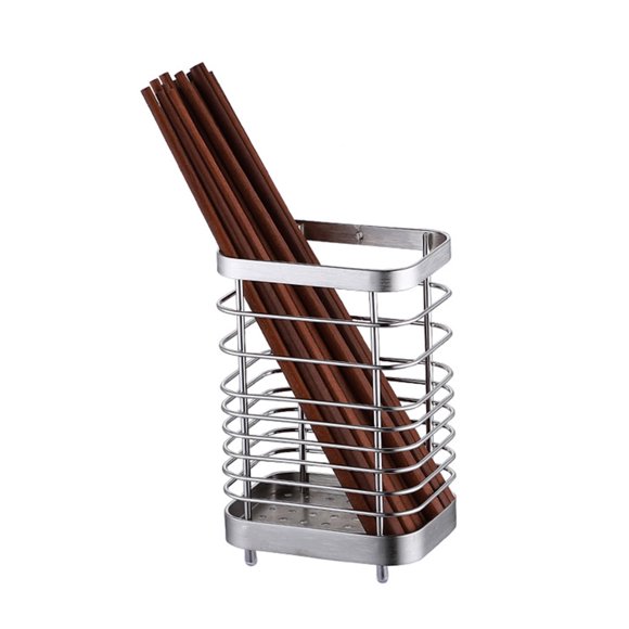 Xiao Hua Porte-Couverts en Acier Inoxydable, Utilisé pour le Rangement de Couverts sur Comptoir, Boîtes pour Couteaux, Fourchettes et Cuillères, Boîte de Rangement pour la Cuisine Domestique, Argent 3.94 * 2.95 * 5.9 Pouces, 1 Pce