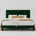 thumbnail image 4 of Allewie King Size Velvet Upholstered Platform Bed Frame with Adjustable Vertical Channel Tufted Headboard, Green, 4 of 11