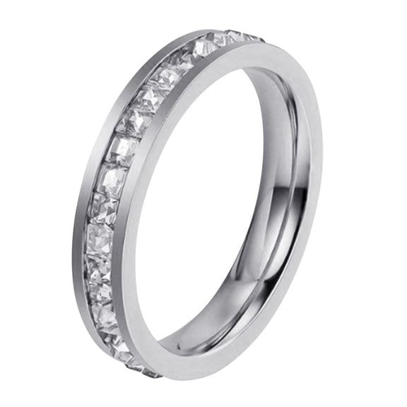 KDSJSXW Pinky Ring Plated Cubic Zirconia Super Engagement Rings for Women Promise Rings for Her Wedding Band for Women Size 5 13 Rings for Women Non Tarnish Diamond Ring Pinky Ring(Silver,8)