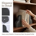 thumbnail image 2 of Unique Bargains Expandable Resin Bookends with Compartments Home 2 Pcs Polar Night Black, 2 of 5
