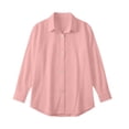 thumbnail image 3 of cocolona Heart-Shaped Button Down Blouses for Women Solid Color Long Sleeve Lapel Shirts Trendy Casual Blouses, 3 of 7