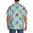 thumbnail image 5 of Xecao offers the Modern Ice Cream for Men's Casual Short-sleeved Shirt, a button-up collared shirt with a pocket, perfect for beach vacations and yacht travel in the Medium size., 5 of 7