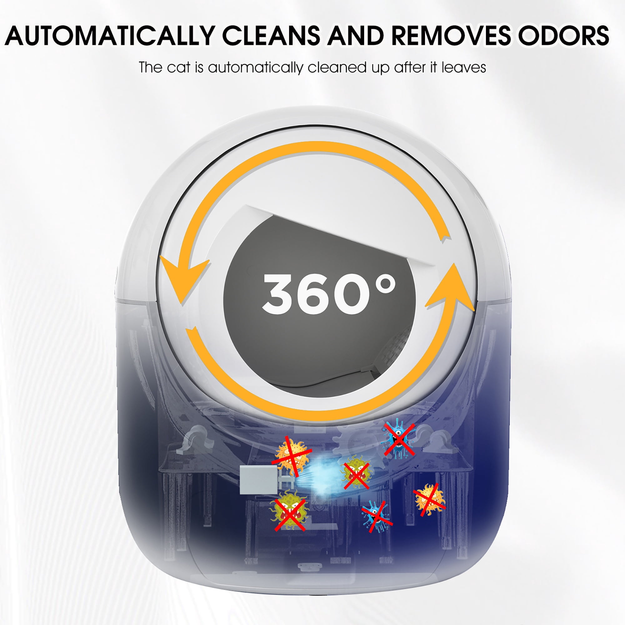 Holaki Smart Automatic Cat Litter Box, Self-Cleaning with App Control, Safety Sensors, Double Odor Removal, Large Capacity for Multiple Cats, Supports 5G & 2.4G WiFi