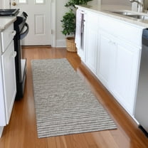 Addison Rugs Mayfield Washable Transitional Stripes Taupe Runner Rug, 2'3" x 7'6"