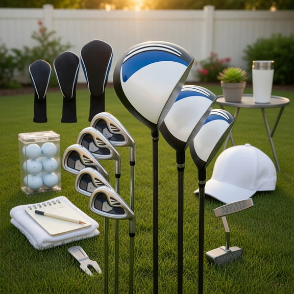 Topcobe Men's 9 Pieces Complete Golf Club Set, Young Men & Women Golf Clubs, Navy