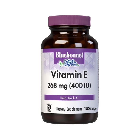 Bluebonnet Vitamin E 400 IU (268mg) Mixed Tocopherols, Cardiovascular Support*, 100 Count