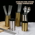 thumbnail image 4 of Soporte para Utensilios de Cocina Uxcell, 3.1x3.9" Soporte de Acero Inoxidable para Utensilios, Organizador de Cubiertos para Cocina y Restaurante, Cuchara, Palillo, Cuchillo, Plata, 4 of 7