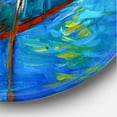 thumbnail image 3 of Designart 'Boat At The Lake During Evening Glow III' Nautical & Coastal Circle Metal Wall Art 11x11 - Disc of 11, 3 of 5