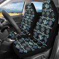 thumbnail image 2 of Psesaysky Teal Cactus Geometric Print Easy to Install Auto Front Seat Cover for Car Interior, Polyester Breathable Vehicle Seat Covers SUV, 2 of 9