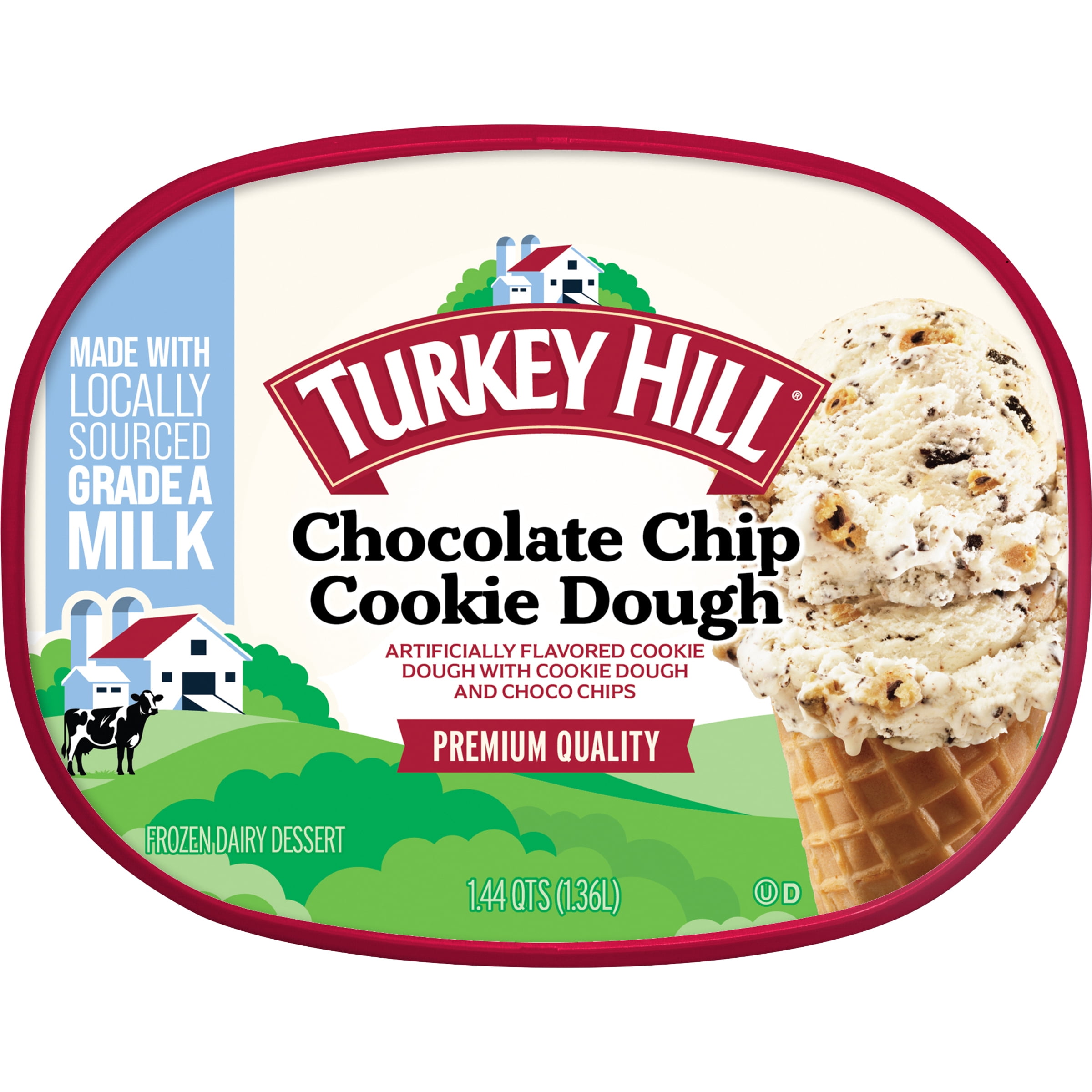 Turkey Hill Chocolate Chip Cookie Dough Ice Cream 46 fl oz Tub
