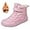 Pink, variant on Boys Girls Barefoot Winter Boots With Wide Toe Box Slip Drop Sole Ankle Winter Snow Boots Girl Winter Boots for Kids