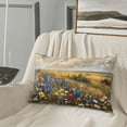 thumbnail image 5 of Gukieu Vibrant Wildflower Meadow Print Plush Pillow Cover, Hidden Zipper Pillow Protector without Pillow Core, Suitable for Bedroom, Office, Car Decoration-14"x20", 5 of 6