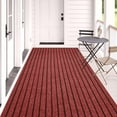 thumbnail image 4 of Voglyf 16x63in Long Runner Rug, Non Slip Indoor Outdoor Rugs, Waterproof Low Profile Carpet Runners for Hallway Entryway Kitchen Garage Patio Balcony, Custom, Red Stripes,L, 4 of 8