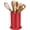 Red, variant on ABCISI Kitchen Utensil Holder, 5x6.5" Plastic Utensil Cutlery Holder for Straw, Spoon, Chopstick, Round Flatware Organizer with Drain Hole for Kitchen Restaurant Countertop, Yellow