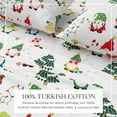 thumbnail image 2 of Great Bay Home Christmas Flannel Sheet Set - 100% Turkish Cotton - Double Brushed - Queen, Holiday Gnomes, 2 of 6