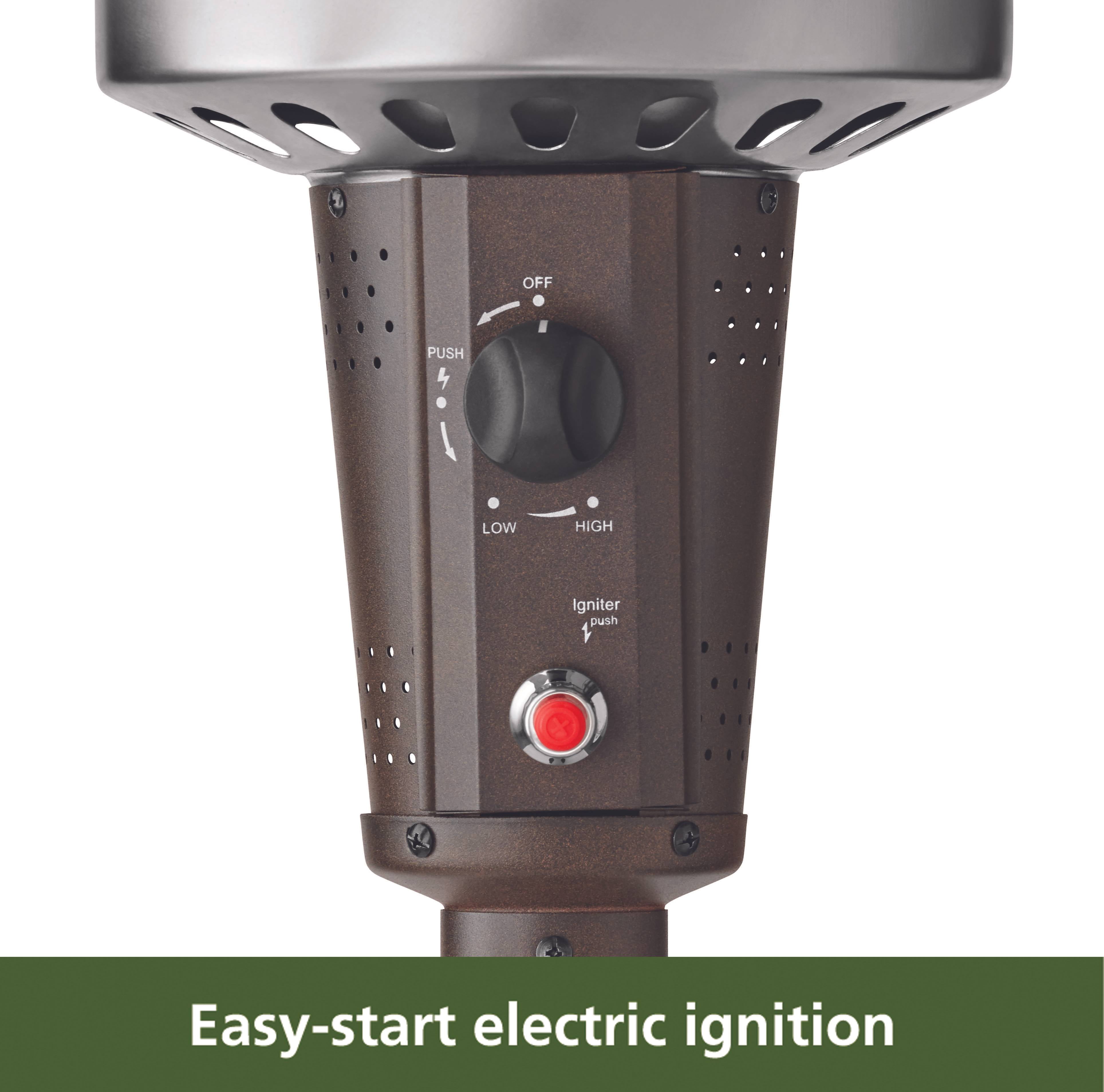 Mainstays 48,000 BTU Propane Gas Outdoor Freestanding Patio Heater , Brown  Powder Coat Finish - Walmart.com