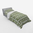 thumbnail image 3 of Ambesonne Retro Bedding Set 4 Pcs, Square Tiles Tangled Lines, Queen, Olive Green and Eggshell, 3 of 3