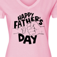 thumbnail image 4 of Inktastic Happy Father's Day Parent-Child Fist Bump Women's V-Neck T-Shirt, 4 of 5