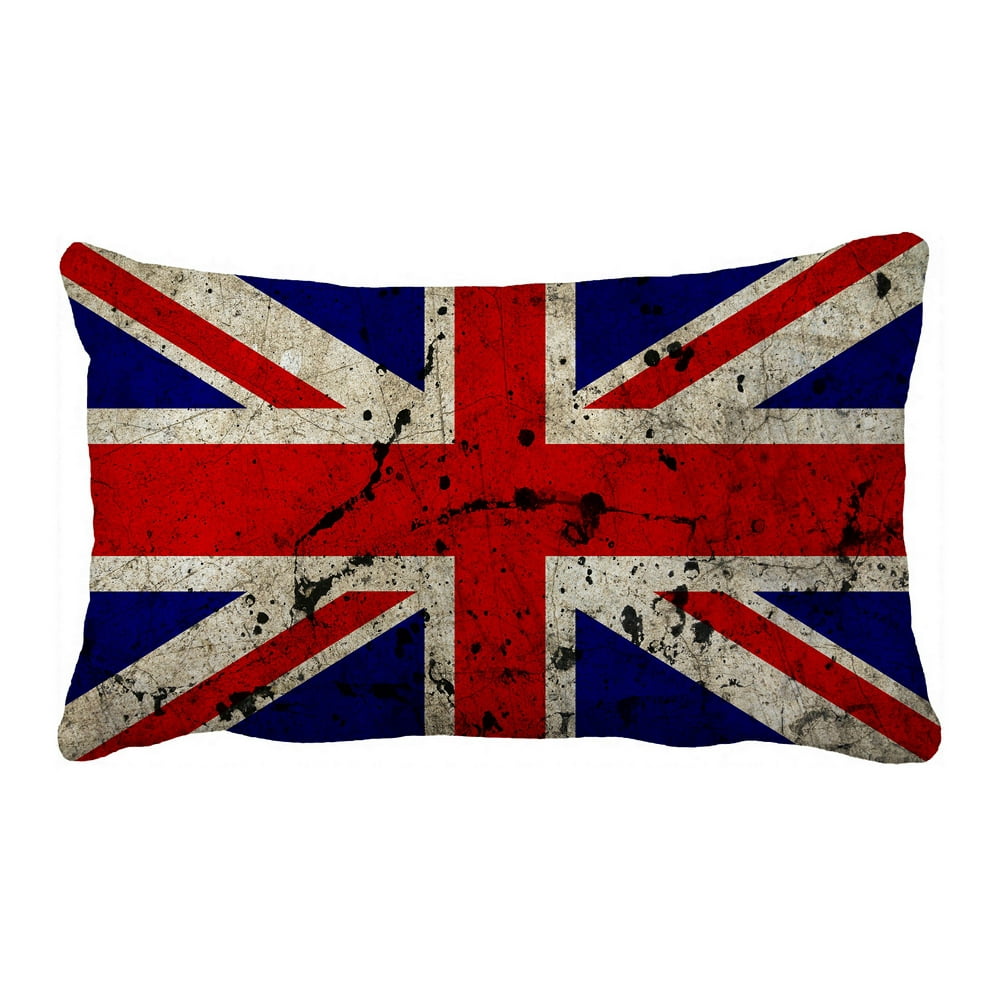 PHFZK British Flag Pillow Case, Union Jack Flag Vintage Style