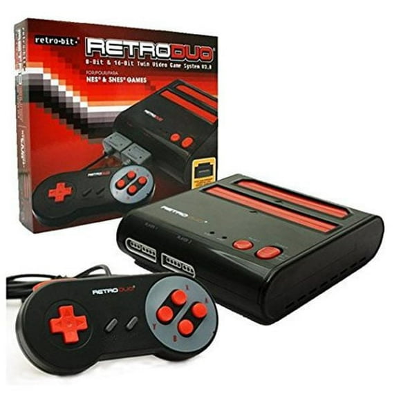 Retro-Bit RetroDuo Système de Jeu Vidéo Jumelé 8-bits et 16-bits V3.0 2-en-1pour les jeux NES et SNES