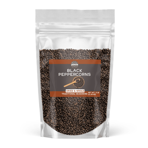 Birch & Meadow Black Peppercorns, 5 lb, Traditional Spice, Dried & Whole, Grinder Refill