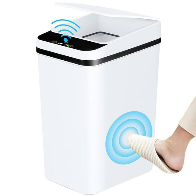 Cubo De Basura Automático Con Sensor, 12L Cubo de Basura Inteligente con Tapa Eléctrica, Botes de Basura para Baño para Adecuado para Sala de Oficina, Sala, Retrete