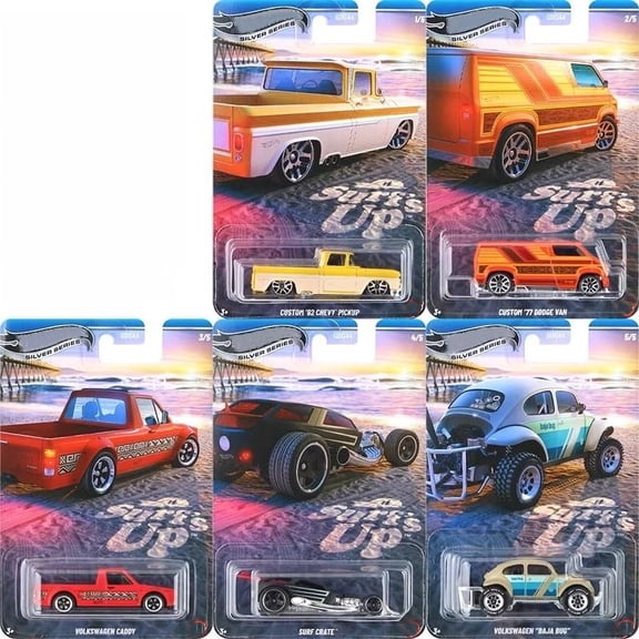 HW Silver Series Surf's Up #1-5 Set of 5 Cars GDG44