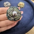 thumbnail image 3 of Rhinestone Camellia Flower Brooch Pin for Women Men Fashion Crystal Shell Pearl Blossom Brooch Lapel Pins Elegant Dress Accessories Jewelry Wedding Anniversary Boutonniere Corsage, 3 of 9