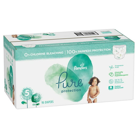 Item By Pampers Pure Protection Diapers 12 hours of leak protection. size: 5 - 96 ct. (27+