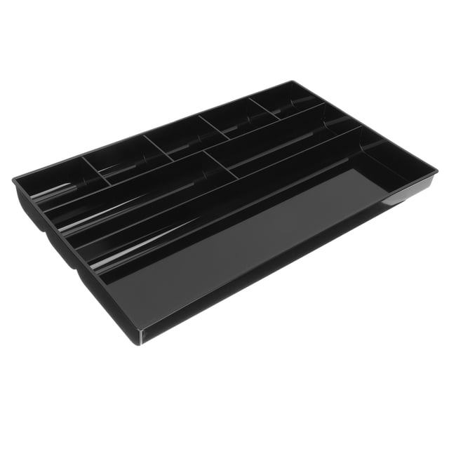 unbranded Organizador De Cajones De Plástico Negro Para Oficina Y Hogar Con Separadores Multifuncionales Resistentes