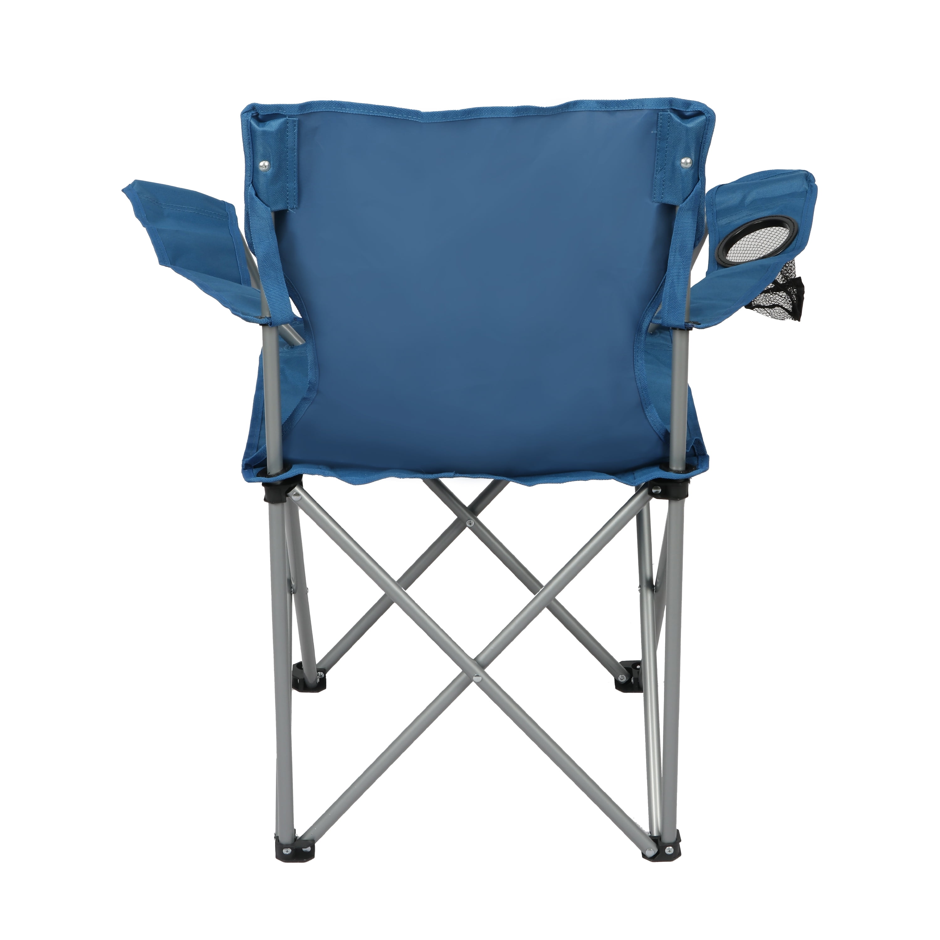 Ozark Trail Quad Folding Camp Chair with Cup Holder, Vibrant Blue