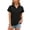 Black, variant on FLMEI Women's Tshirts Summer Tees Cotton Tops Casual Collared Short Sleeve T Casual Tops Loose Blouses for Women,S-XXL