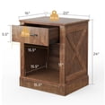 thumbnail image 2 of Gymax 2PCS Nightstand with Drawer and Shelf Rustic Wooden Bedside Table Bedroom Brown, 2 of 10