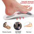 thumbnail image 3 of Foot Orthotics Plantar Fasciitis Arch Support Insoles Relieve Foot Back Hip Leg and Knee Pain Improve Balance Alignment Size (G) Please refer to the size chart 2 insoles, 6 pairs of pads, 3 of 5