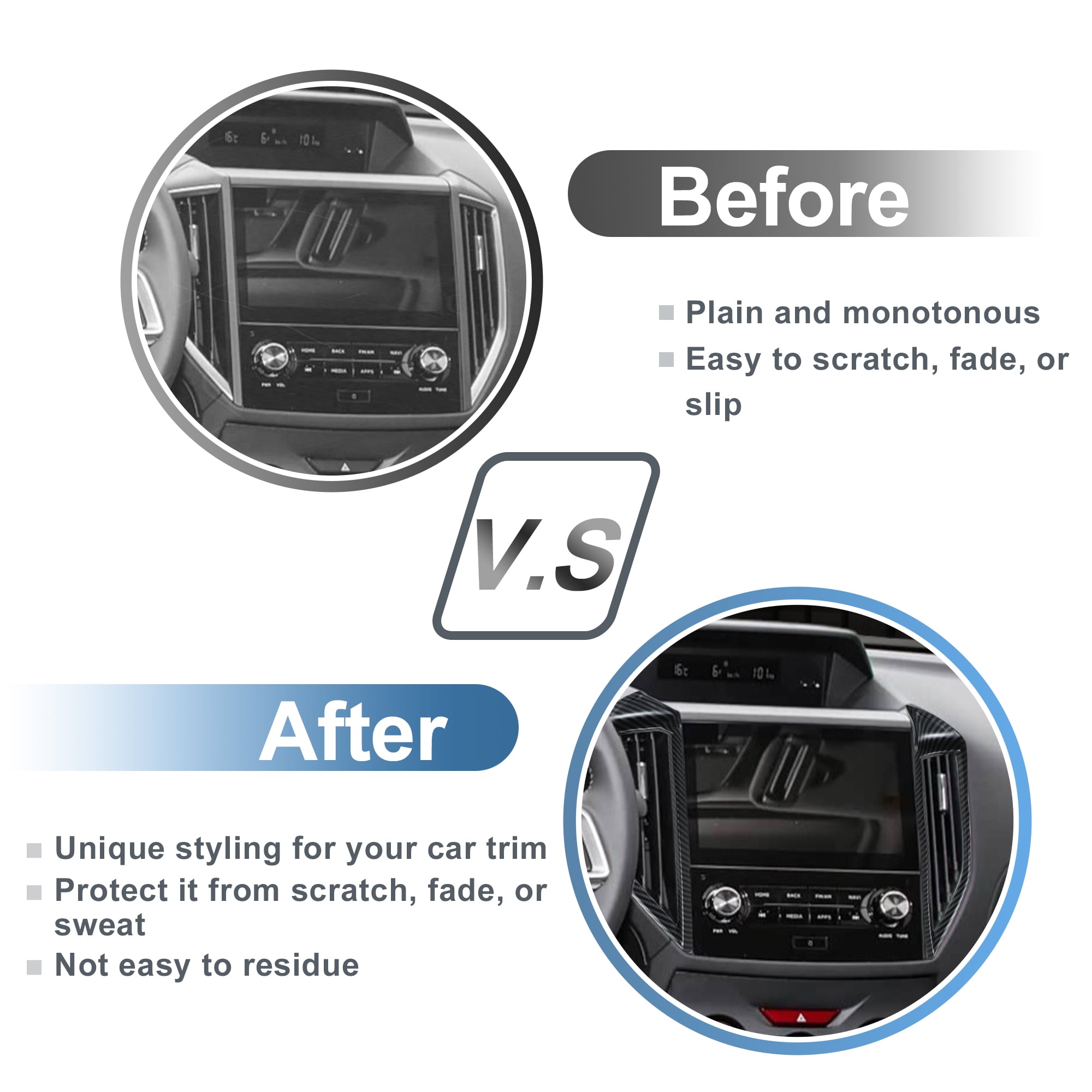 Unique Bargains Center Console Air Vent Cover Trim Black Pair Left Right Middle