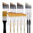 thumbnail image 1 of Cepillo 32 PCS PERCETROS Pinturas Profesionales A Acuarela Y Gouache Pintura De Nylon Cepillos De De Abedul De Abedules Con Filbert/ Flat/ Fan/ Angle/ Fine Detalle Para, 1 of 6