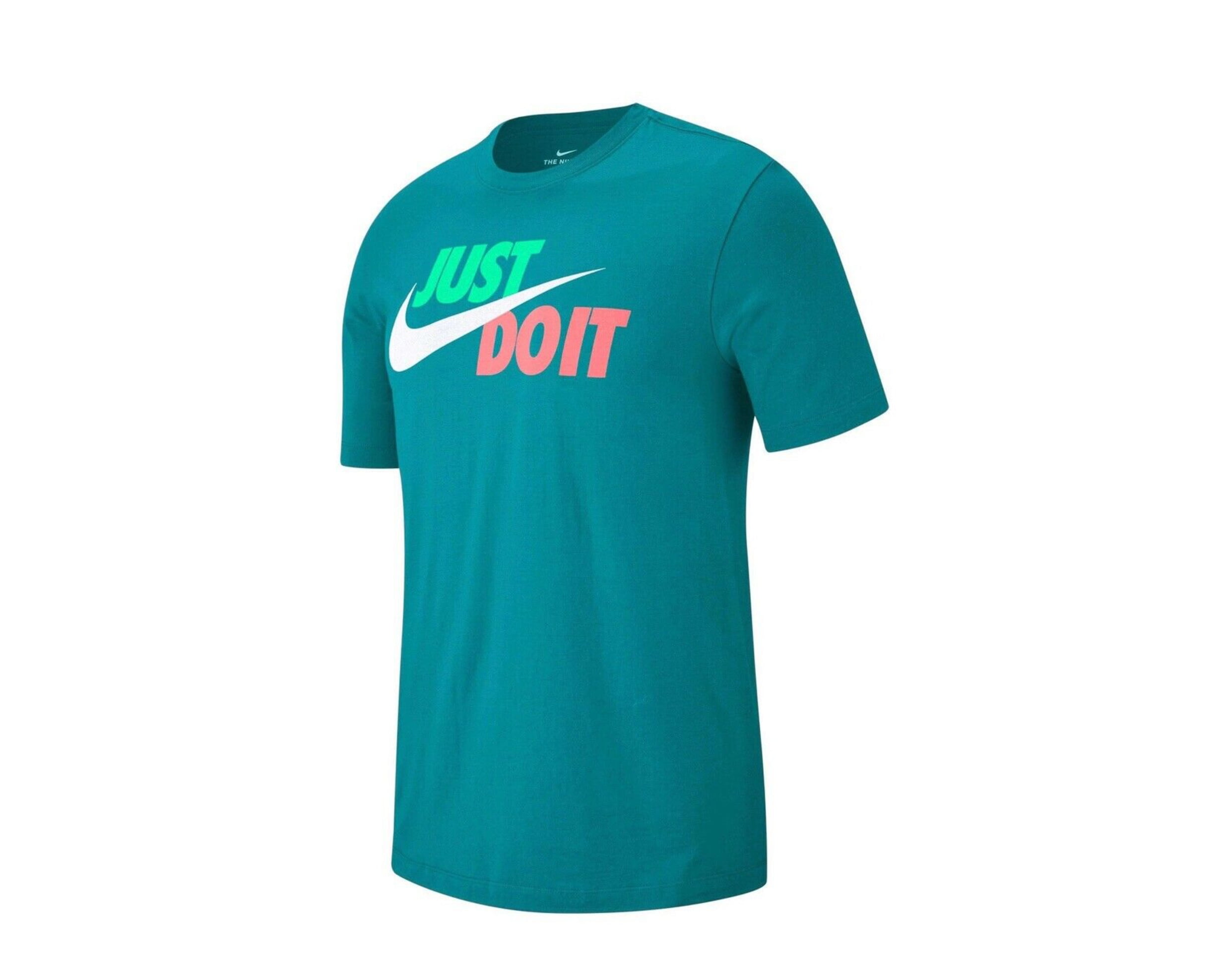 Nike Sportswear Just Do It Teal/Green/Pink Men's Tee Shirt AR5006-366 ...