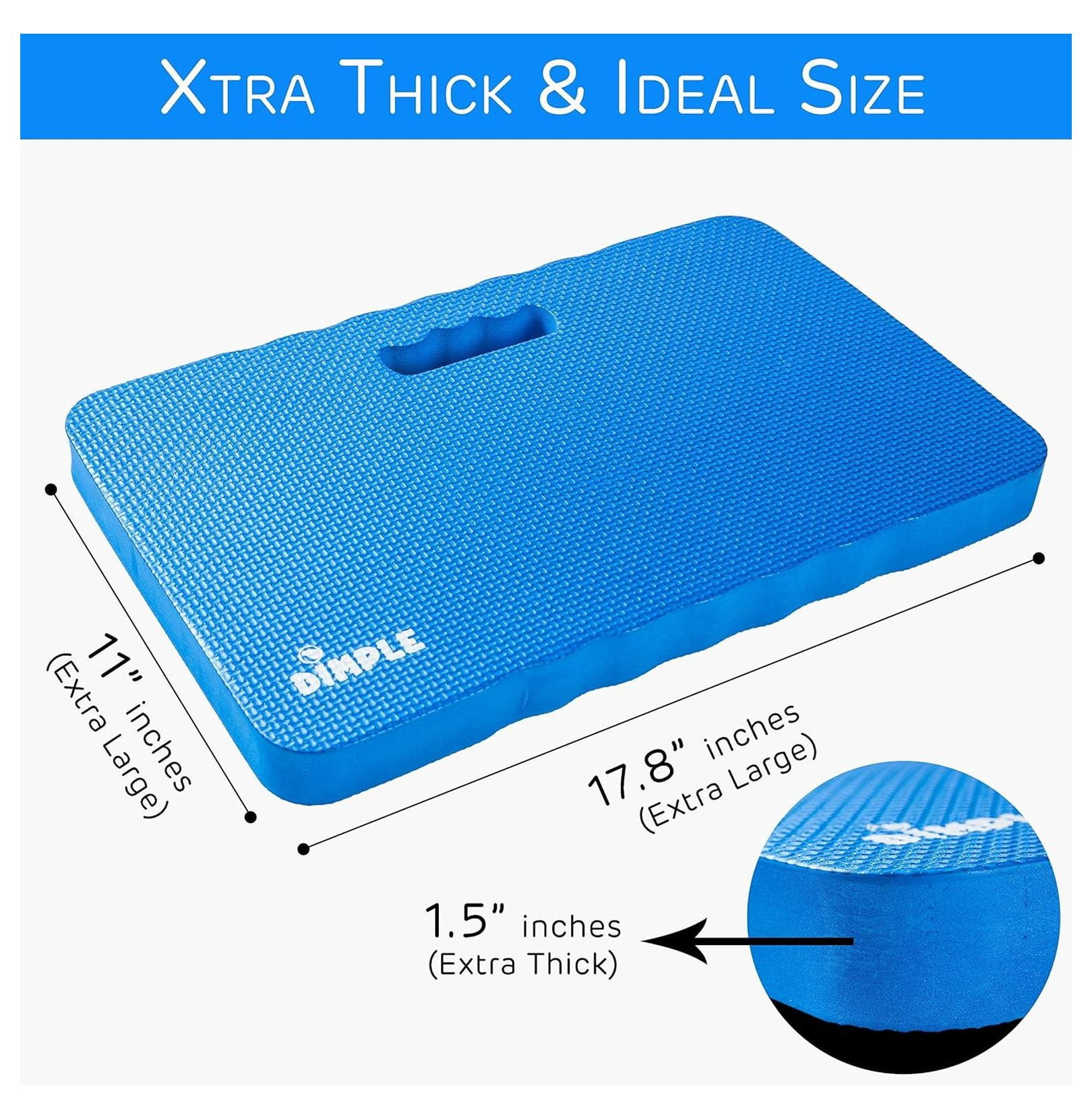 Thick Kneeling Pad | Garden Pad for Gardening | Kneeling Pad for Work | Garden & Bathtub Kneeler for Baby Bath | Kneeling Mat for Exercise & Yoga (XL) 17.8 x 11, Thickest 1-½"(2 Pack, Blue)
