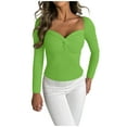 thumbnail image 1 of Suéter de cuello en V para mujer, sudadera informal de manga larga con cuello en V, blusa de punto sólido, suéter para mujer, 1 of 8